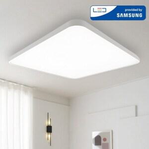 LED 국산 삼성칩 심플 완판 일체형 거실등 120W 플리커프리 주광색+화이트