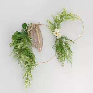 데이지 조화 꽃 리스 벽장식 트윈드림캐쳐 65cm 인테리어 벽걸이 현관 문 꾸