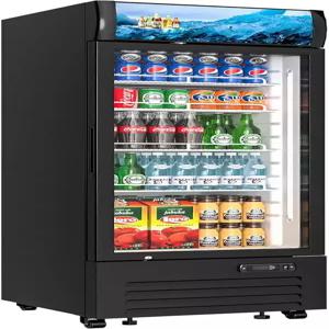 유리문 1개가 있는 로키치 상업용 음료 냉장고 8.8Cu.ft 업라이트 디스플레이 머천다이저 LED 조명이