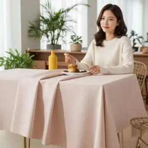 방수 합성가죽 식탁보 110x160cm 오염 방지 주방 테이블 커버