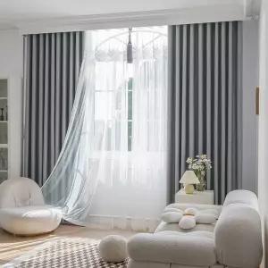 [지나송]헤스티아 암막커튼+볼로프+코디커튼+커튼봉(중형)