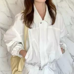 아트박스/신상오픈런 여성 루즈핏 카라넥 경량 면혼합 집업 재킷