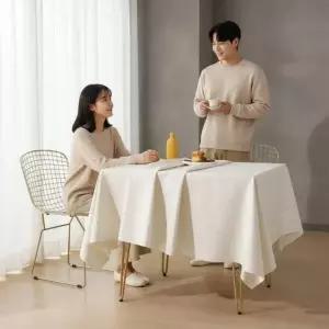 고급 방수 가죽 식탁보 130cm 주방 테이블 식탁 커버