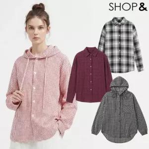 [샵앤] [무료배송] 여성 코디만능 루즈핏 체크 셔츠 3종 균일가