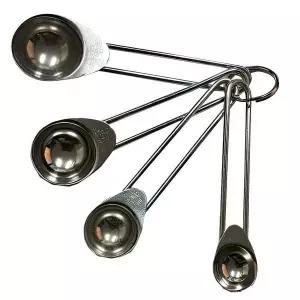 [콩심팥심]델키 홈베이킹 제빵 요리 스텐 계량 스푼 4p 세트 조리 양념