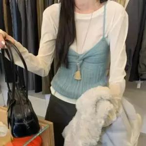 아트박스/신상오픈런 여성 브이넥 골지 레이어드 니트 조끼