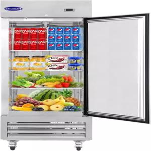 츄마트 27인치 W 상업용 냉장고 싱글 도어 19Cu.ft 팬 냉각 스테인리스 스틸 리치 인 레스토랑 바 등