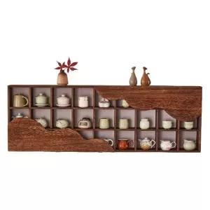 다기장 찻잔 진열장 벽걸이 원목그릇장 진열대 장식장 정리 수납장 컵 홈카페 전시대 거실