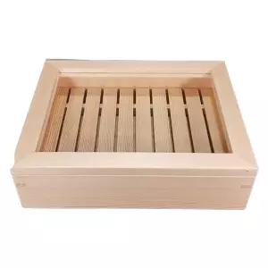 숙성회트레이 우드 35cm 박스 초밥 이자카야 편백나무 케이스 접시 용기 트레이 스시상자