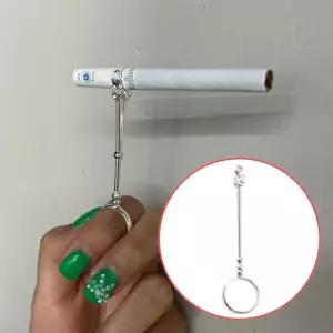 시가렛 담배집게 손잡이 실버