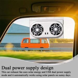 차량 냉각 시스템 태양광 패널 자동차 창문 배기 팬 에어 벤트 환풍기 라디에이터 캠핑카 RV 카라반용