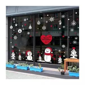 크리스마스 ZU28VC77 하트눈사람 대형 유리창문 데코스티커