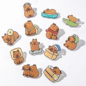 모모상점 쿼카 카피바라 퍼피 강아지 먼작귀 아크릴 뱃지 미니브로치 9~12P 세트 모음