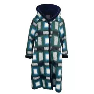 [데시데](마산점)밍크트리밍배색 체크후드 울코트 DPW420