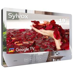 SYLVOX 19인치 스마트 TV 욕실 매직 미러 방수 LED 1080P 500NITS 고휘도 듀얼 전면 스피커 벽걸이, 욕실, 호텔, 사우나에 적합
