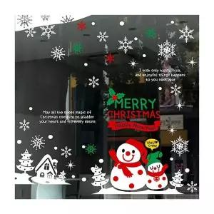 크리스마스 KO63ZJ71 동글눈사람 초대형 유리창문 데코스티커