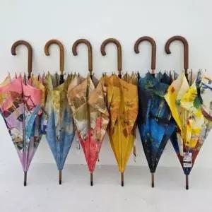 [애슬릿] 튼튼한 장우산 우드 예쁜 명화 대형 단체 답례품