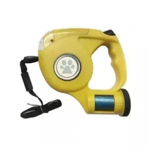 [반려] 자동리드줄 3in1 만능 애견 자동 리드줄 옐로우 배변봉투 플래시