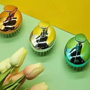 [셀러허브][에스에스_62]실리콘 브러쉬 샴푸 메탈 실버 브러쉬 마사지 (S46504223)