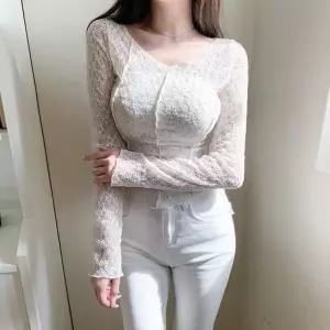 [다잇템] 여자 세트 SS FW 비침 레이스 마후라 블라우스_24742954_588872