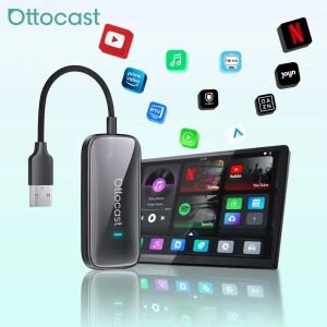 Ottocast Play2Video  무선 카플레이 차량 멀티미디어 스마트 호환 박스 고해상도 1080P 로컬 재생 휴대용