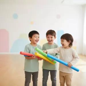 키더스 플레이 스틱 (16개세트) 술래잡기 체육놀이 폼스틱 막대 태그 물놀이 아동 키즈