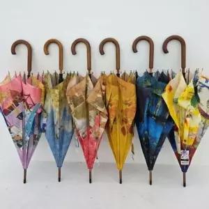 [애슬릿] 튼튼한 장우산 우드 예쁜 명화 대형 단체 답례품