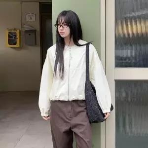 [다잇템] 여자 카라없는 윈드브레이커 탱크 빅사이즈 점퍼_24742473_588872