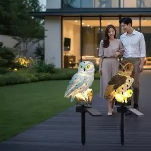 부엉이 LED 정원등 야외 잔디 조명 경관 스탠드 램프 L