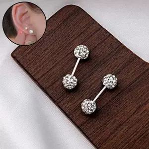 귀 포인트 서지컬 원형 큐빅 피어싱 더블 헤드 장식
