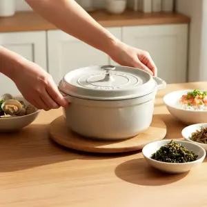 [B급] 스타우브 원형 꼬꼬떼 20cm 화이트트러플