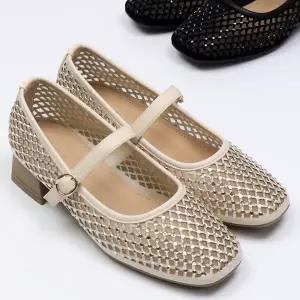 [하프클럽/더힐]더힐슈즈 보석 망사 메리제인 여성여자 구두 정장화 펌프스
