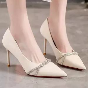 [하프클럽/더힐]더힐슈즈 스틸레토 비즈 여성여자 구두 정장화 펌프스 하이