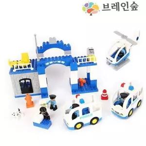 경찰차 블록 경찰서 블록 교육용 듀오 장난감 세트 플라스틱