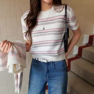 [시크폭스] 세르핀 스트라이프 반팔 니트_61KN1721