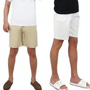 에이오 썸머 남자 여름 린넨 마 5부 밴딩 반바지 빅사이즈