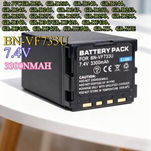 JVC 에버리오 캠코더용 3300mAh BN-VF733U 교체 배터리 D250/D270/D295 DF430 시리즈와 호환되는 리튬 이온
