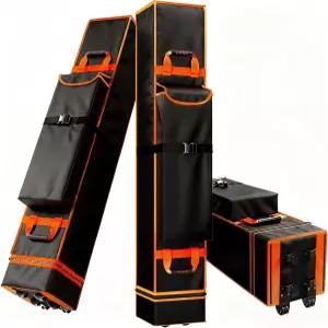 롤러 휠 및 핸들을 갖춘 10 x 62 인치 캐노피 텐트 보관 가방 교체 800D 방수 대형 팝업 바퀴 달린