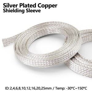 전선보호튜브 실버 도금 구리 차폐 슬리브 8mm 텔레스코픽 그물 간섭 방지 와이어 전자파
