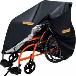 볼리코 420D 헤비 듀티 옥스포드 휠체어 커버 방수 이동성 스쿠터 보관 여행용 전동 먼지 보호 더블 니들