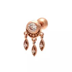 [비앤비골드] 14K 깃털 드림캐처 큐빅 피어싱 귀걸이(한쪽) NPE26018