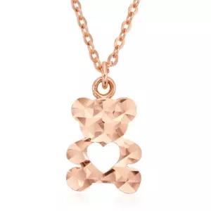 [비앤비골드] 14K 곰돌이 하트 컷팅 체인 목걸이 NPN34011