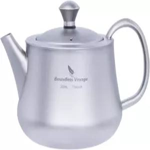 무한 항해 티타늄 쿵푸 티 세트 티컵 3개 포함 휴대용 캠핑 주전자 재사용 가능 여행용 커피