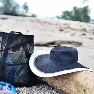 메쉬 물놀이 가방 대용량 수영장 해변 대형 메쉬 비치 백 수납 가족 용품 물빠짐 휴가철 가벼운 접이식