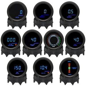 블루 디지털 LED 타코미터 PSI 진공 부스트 온도 오일 게이지
