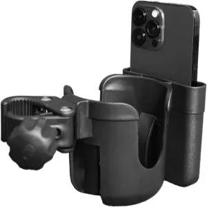 휴대폰 슬롯이 있는 헨므니 롤레이터 컵 홀더 - 0.5-2인치 원형 및 타원형 튜브 보행기용 범용 음료 휠체어