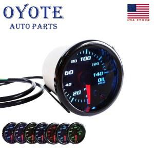 OYOTE 2인치 52MM 7색 LED 디지털 게이지 미터 PSI 압력 140 오일