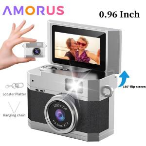 미니 디지털 카메라 0.96인치 플립 스크린 키체인 포켓 캠코더 CCD 어린이 및 성인용 생일 새해 선물