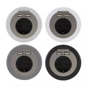 배선기구 콘센트 가구형 매입 원형 매립 빌트인 식탁 2구 매립형 USB