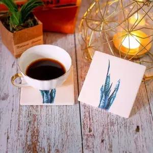 물기흡수 규조토 컵받침 세트 테이블웨어 산세베리아 인테리어